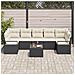 Set Divano Giardino 8 Pezzi con Cuscini Nero Polyrattan, Divano Giardino a 2 Posti con Ripostiglio e Cuscini Nero Polyrattan - Foto miniatura 3