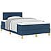 Letto con Rete a Molle e Materasso Blu 120x200 cm Tessuto - Foto miniatura 1