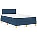 Letto con Rete a Molle e Materasso Blu 120x200 cm Tessuto - Foto miniatura 3