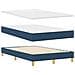 Letto con Rete a Molle e Materasso Blu 120x200 cm Tessuto - Foto miniatura 6