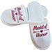 Pantofole Bianche ""maid Of Honor"" Per Feste Di Addio Al Nubilato E Spa Red - Foto miniatura 1