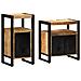 Set di mobili per il bagno 2 pcs Legno di mango solido e grezzo - Foto miniatura 2