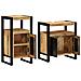 Set di mobili per il bagno 2 pcs Legno di mango solido e grezzo - Foto miniatura 4