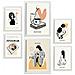 Set Di 6 Stampe Stampe Artistiche D'amore In Inchiostro Nero In Stile Schizzo Per L'interior Design A3 & A4 Cornice Bianca - Foto miniatura 1