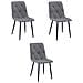 Sedia imbottita VALORA TYRA - Elegante tessuto grigio scuro x 3 - Foto miniatura 1