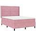 Letto a molle con testiera Rosa 140 x 190 cm Velluto - Foto miniatura 3