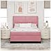 Letto a molle con testiera Rosa 140 x 190 cm Velluto - Foto miniatura 4