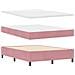 Letto a molle con testiera Rosa 140 x 190 cm Velluto - Foto miniatura 6