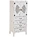 Mobiletto In Legno Con 4 Cassetti E 2 Ante, Bianco, 60x40x140h Cm - Foto miniatura 1