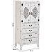 Mobiletto In Legno Con 4 Cassetti E 2 Ante, Bianco, 60x40x140h Cm - Foto miniatura 3