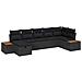 Set Divano da Giardino con cuscino 7 pcs Nero Poly Rattan - Foto miniatura 1