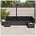Set Divano da Giardino con cuscino 7 pcs Nero Poly Rattan - Foto miniatura 3