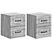 Mobiletto da notte a muro 2 pcs Grigio Sonoma 34,5 x 33 x 40 cm - Foto miniatura 1