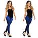 Leggings Pantaloni Da Donna Effetto Jeans Snellente Jeans Colore Chiaro E Scuro - Foto miniatura 1