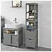Mobiletto Bagno Salvaspazio Cassettiera Bagno Con 2 Cassetti Grigio L30*p30*a145 Cm, Frg126-sg - Foto miniatura 1