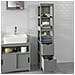 Mobiletto Bagno Salvaspazio Cassettiera Bagno Con 2 Cassetti Grigio L30*p30*a145 Cm, Frg126-sg - Foto miniatura 5