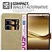 Custodia Compatibile Con Huawei Mate 8 In Marrone Cappuccino - Coperchio Protettiva Con Chiusura Magnetica, Funzione Stand E Tasca Per Le Carte - Foto miniatura 2