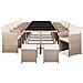 Set Da Pranzo Da Giardino 17 Pz Con Cuscini In Polyrattan Beige - Foto miniatura 6