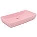 Lavandino Lusso Rettangolare Rosa Opaco 71x38 cm in Ceramica - Foto miniatura 1