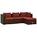Set Divani Da Giardino 4 Pz Con Cuscini In Polyrattan Marrone - Foto miniatura 1