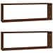 Mensole Muro Cubo 2 Rovere Marrone 80x15x26,5 Legno Multistrato - Foto miniatura 2