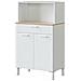 Armadio Multiuso Norman, Credenza Da Cucina A 2 Ante, Mobile Ausiliario Multiuso, Armadio Moderno, 72x4h126 Cm, Bianco E Rovere - Foto miniatura 2