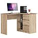 Scrivania ad angolo B16 destro, 3 cassetti, 124x85x77 cm, Colore Sonoma Quercia - Foto miniatura 1
