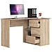 Scrivania ad angolo B16 destro, 3 cassetti, 124x85x77 cm, Colore Sonoma Quercia - Foto miniatura 2