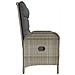 Panca Reclinabile Da Giardino Cuscini 107 Cm Polyrattan Grigia - Foto miniatura 2