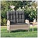 Panca Reclinabile Da Giardino Cuscini 107 Cm Polyrattan Grigia - Foto miniatura 6