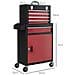 Carrello Porta Attrezzi 5 Cassetti, Cassetta Rimovibile E Armadietto Con Chiave In Acciaio, Rosso - Foto miniatura 4