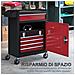 Carrello Porta Attrezzi 5 Cassetti, Cassetta Rimovibile E Armadietto Con Chiave In Acciaio, Rosso - Foto miniatura 6