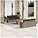 Set Divani da Giardino 7 pz con Cuscini Grigio in Polyrattan - Foto miniatura 4