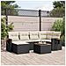 Set Divani da Giardino con Cuscini 7pz Nero Polyrattan - Foto miniatura 2