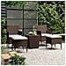Set Bistrot Giardino 5 pz Polyrattan e Vetro Temperato Marrone - Foto miniatura 2