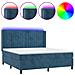 Letto a Molle con Materasso e LED Blu Scuro 180x200 cm - Foto miniatura 1