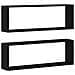 Mensole vitaXL - Set di 2, Rovere Nero, 80x15x26 cm, Realizzate in Legno Ingegnerizzato - Foto miniatura 1