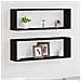 Mensole vitaXL - Set di 2, Rovere Nero, 80x15x26 cm, Realizzate in Legno Ingegnerizzato - Foto miniatura 2