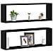 Mensole vitaXL - Set di 2, Rovere Nero, 80x15x26 cm, Realizzate in Legno Ingegnerizzato - Foto miniatura 3