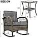 Set Da Balcone In Rattan (3 Pezzi), Cuscino Grigio, Portata 160 Kg - Foto miniatura 2