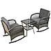 Set Da Balcone In Rattan (3 Pezzi), Cuscino Grigio, Portata 160 Kg - Foto miniatura 3