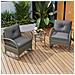 Set Da Balcone In Rattan (3 Pezzi), Cuscino Grigio, Portata 160 Kg - Foto miniatura 4