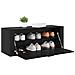 Mobile per scarpe con lo scaffale Rovere nero 100 x 35 x 38 cm - Foto miniatura 3