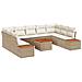 Set Divano da Giardino 6 pcs beige e panna 289 x 209 x 85 cm - Foto miniatura 1