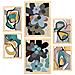 Set Di 6 Stampe Hodgepodge Flower In Flower Dipinti Decorativi Estetici Astratti Per Il Tuo Soggiorno Di Casa A3 & A4 Telaio In Legno Chiaro - Foto miniatura 1