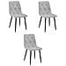 Sedia imbottita TYRA - Elegante tessuto grigio chiaro / gambe nere x 3 - Foto miniatura 1