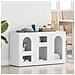 Credenza Bianco Lucido 100 x 35 x 59 cm Legno multistrato - Foto miniatura 2