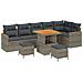 Set Divano da Giardino con cuscino 9 pcs Grigio Poly Rattan - Foto miniatura 1