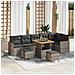 Set Divano da Giardino con cuscino 9 pcs Grigio Poly Rattan - Foto miniatura 2