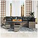Set Divano da Giardino con cuscino 9 pcs Grigio Poly Rattan - Foto miniatura 3